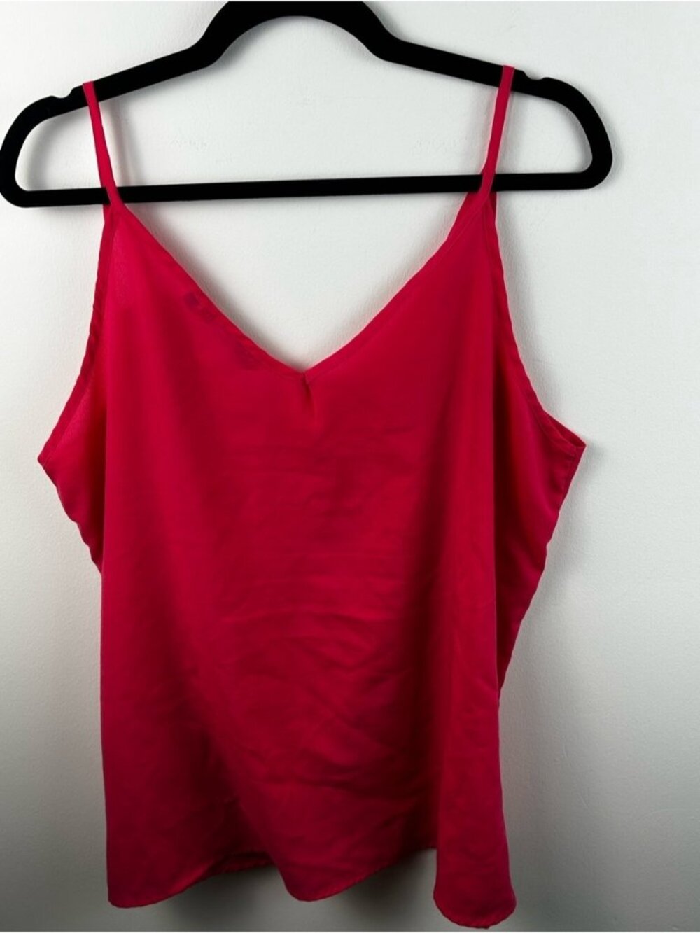 Sleek Hot Pink V-Neck Satin Cami